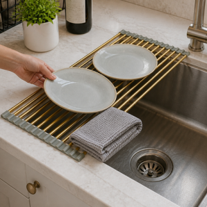 RollRack Over-Sink Roll-Up Dish Drying Rack