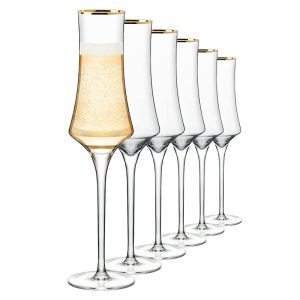 GildEdge Gold-Rim Champagne Flutes, Set of 4