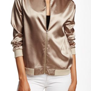 Noir Women's Satin Bomber Jacket