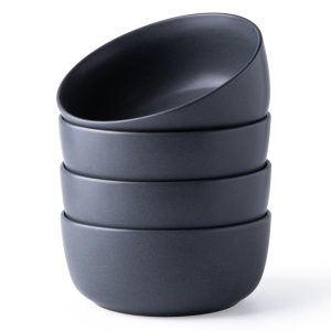 EverSlate Matte Black Cereal Bowls, Set of 4