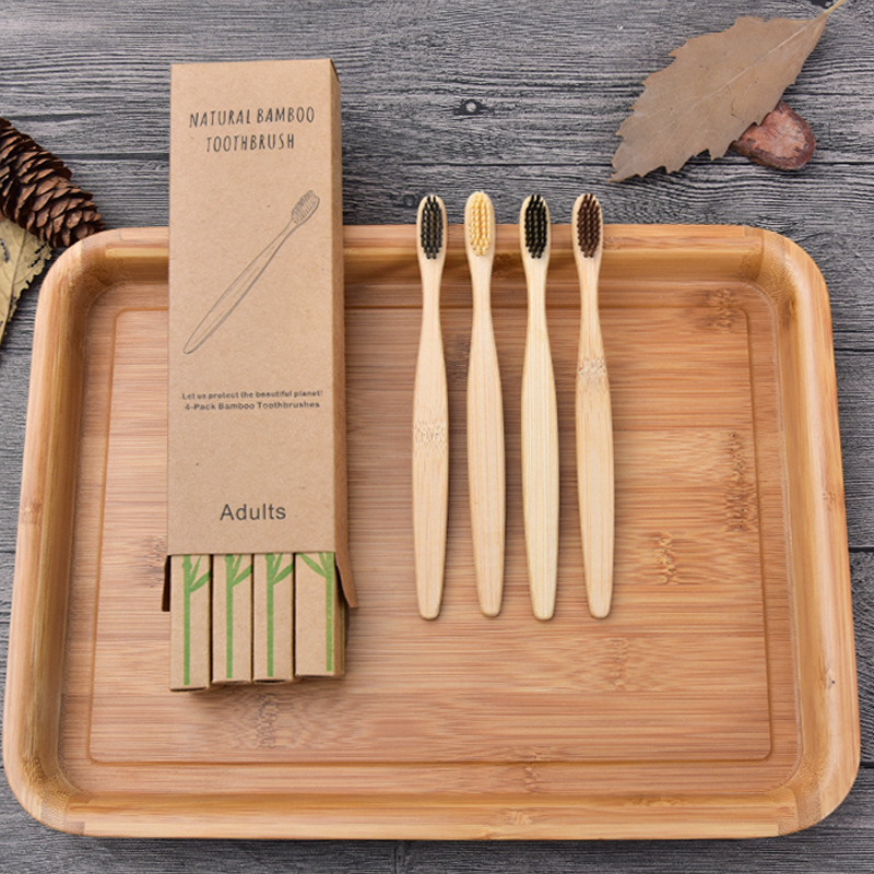 BambooSmile Biodegradable Toothbrushes 4-Pack
