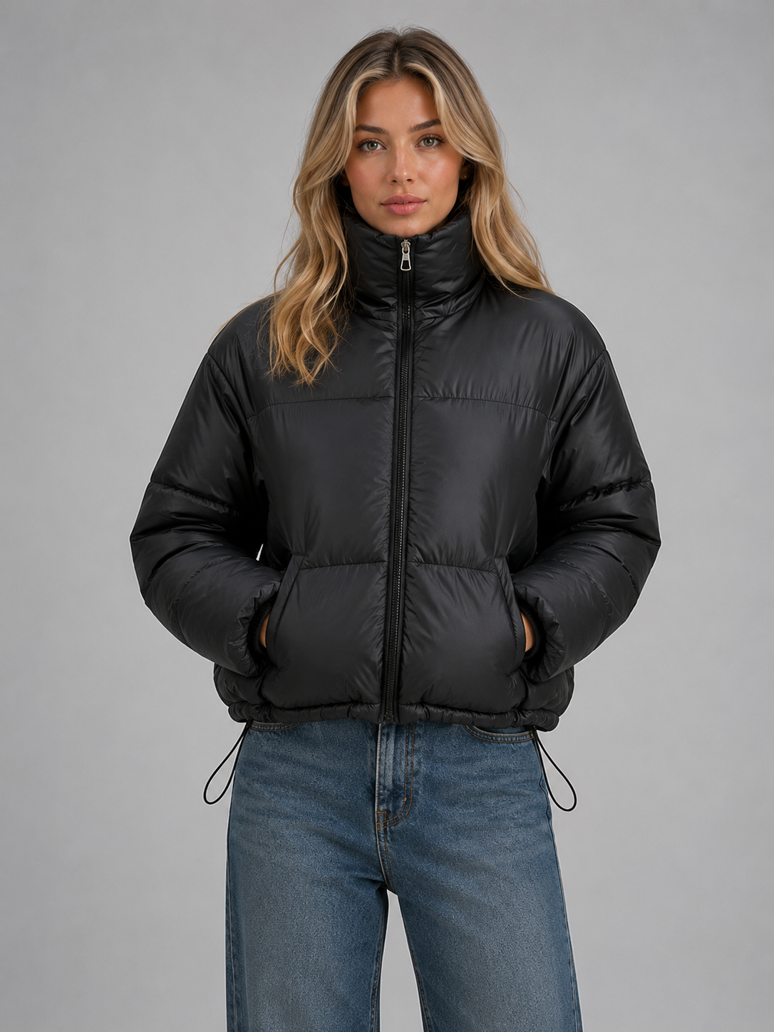 PetitePuff Women's Cropped Puffer Jacket