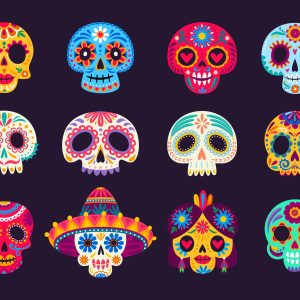 Calavera Sugar Skull Decor Set — 12 Pieces