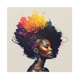 Crown of Curls Afro Woman Canvas Print