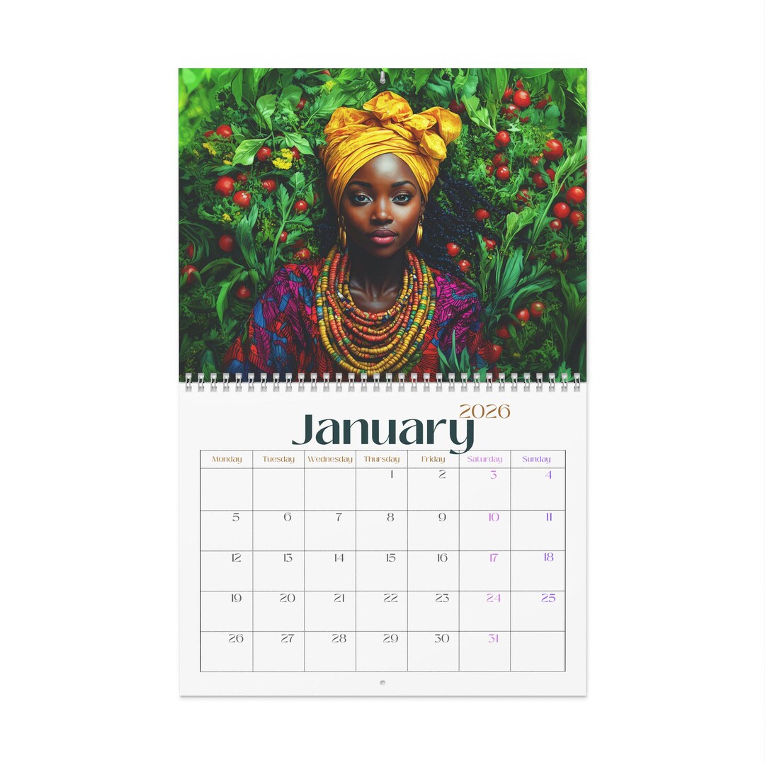 Black Art Wall Calendar