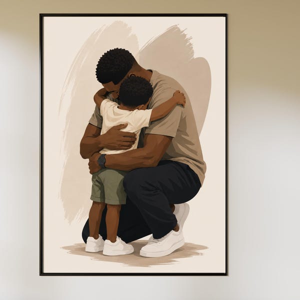 Black Fatherhood Canvas Wall Art