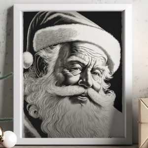 Black Santa Christmas Canvas Wall Art
