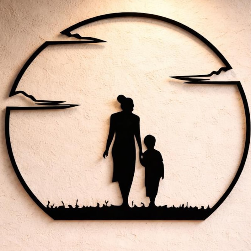 Black Family Love Silhouette Canvas Print