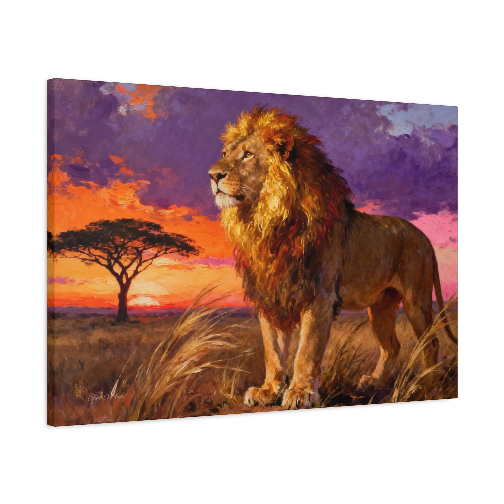 Lion and Legacy African Wildlife Canvas