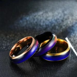 MoodAura Stainless Steel Ring Set